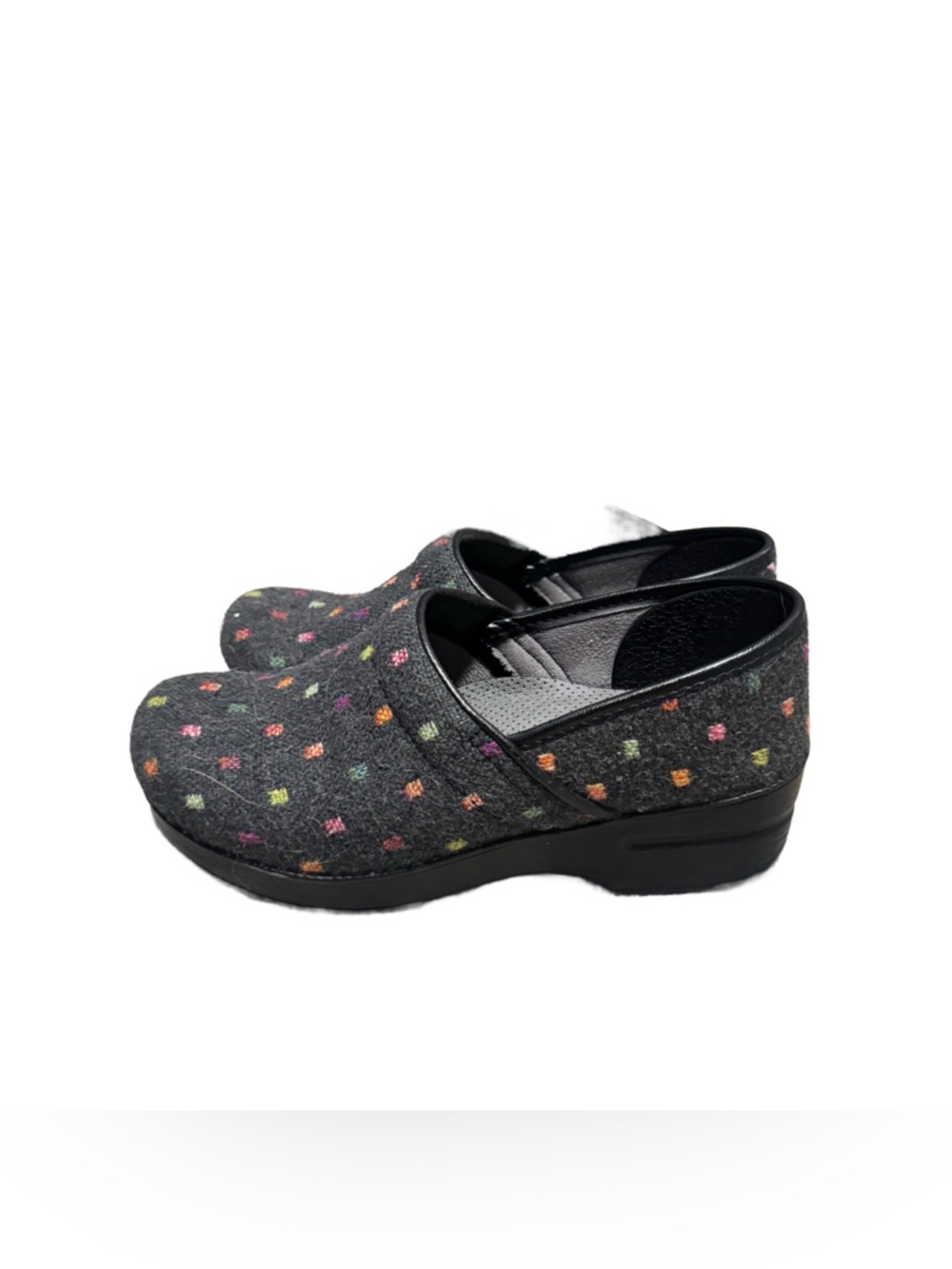 Dansko Vegan Professional Clogs Women's Size 38 Tweed Multicolor Comfort Shoe - Picture 4 of 6